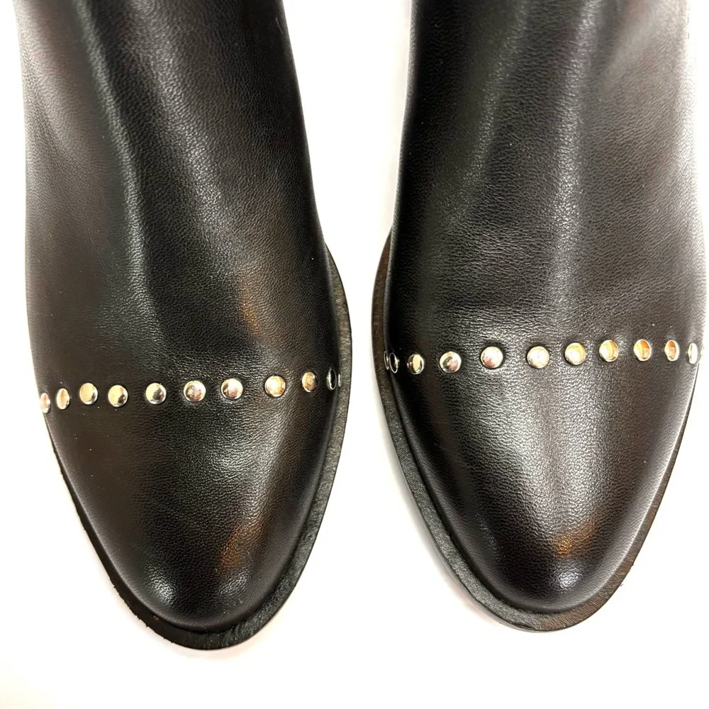 Steve Madden Conspire Studded Leather Ankle Boot Black Size 6.5